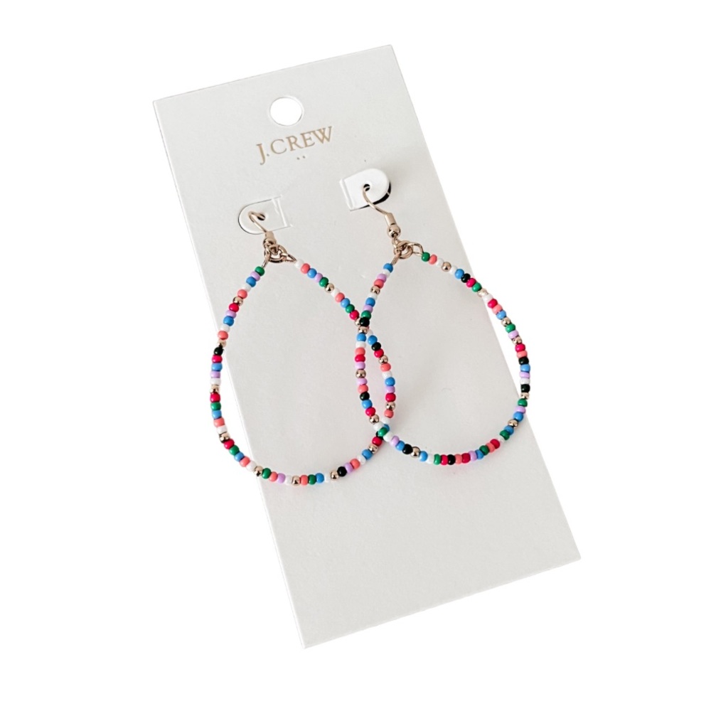 *CLEARANCE* NWT J.Crew Multicolor Beaded Teardrop Statement Earrings